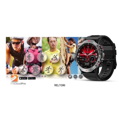Smartwatch VELTORI VT110-1 Czarny Pasek Silikonowy