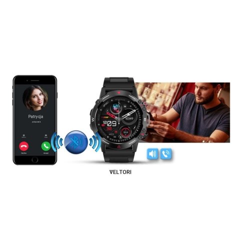 Smartwatch VELTORI VT110-1 Czarny Pasek Silikonowy