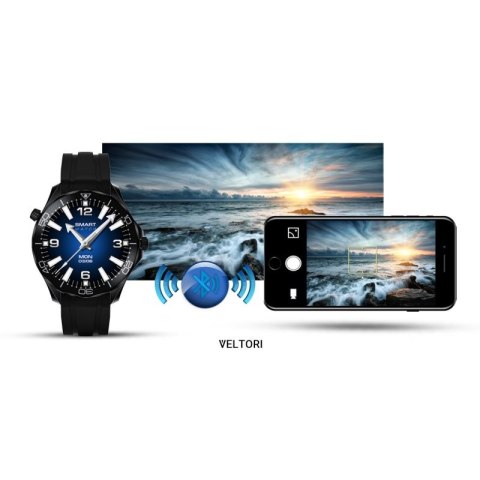 Smartwatch VELTORI VT150-1 Czarny Pasek Silikonowy + Czarna Bransoleta