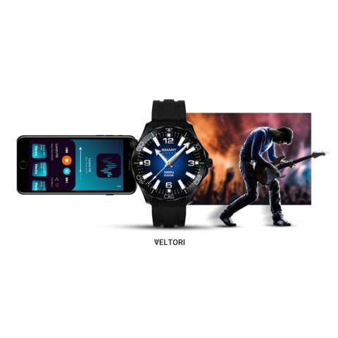 Smartwatch VELTORI VT150-1 Czarny Pasek Silikonowy + Czarna Bransoleta