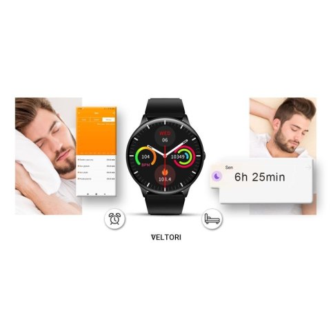 Smartwatch VELTORI VT160-1 Czarny Pasek Silikonowy