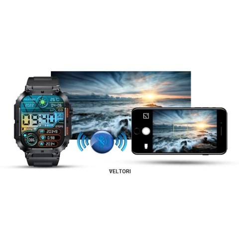 Smartwatch VELTORI VT200-1 Czarny Pasek Silikonowy