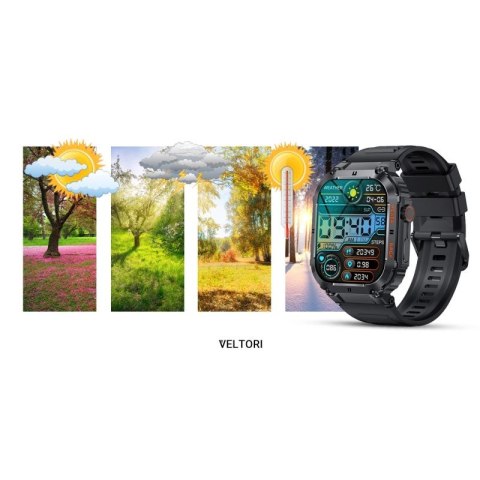 Smartwatch VELTORI VT200-1 Czarny Pasek Silikonowy