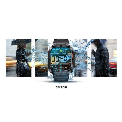 Smartwatch VELTORI VT200-1 Czarny Pasek Silikonowy