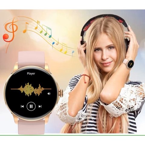 Smartwatch Damski Rubicon RNCF35 ROSE GOLD Bransoleta + Pasek Pink