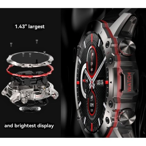 Smartwatch Męski Rubicon RNCF18-1 BLACK Bransoleta + Pasek