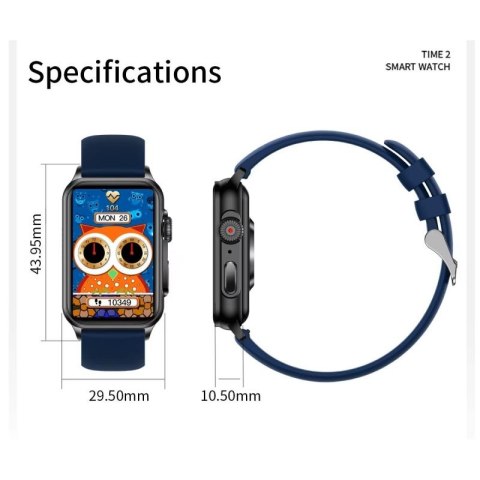 Smartwatch Damski RUBICON RNCF06 Black/Dark Blue SMARUB220