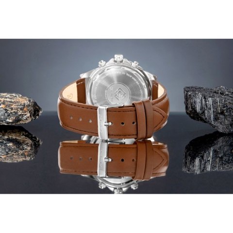 Zegarek Męski Giewont Chronograph Sapphire Brązowo Niebieski GW3520-A5