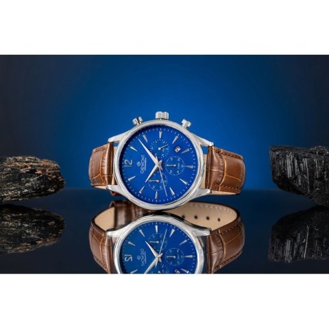 Zegarek Męski Giewont Chronograph Sapphire Brązowo Niebieski GW6310-A5