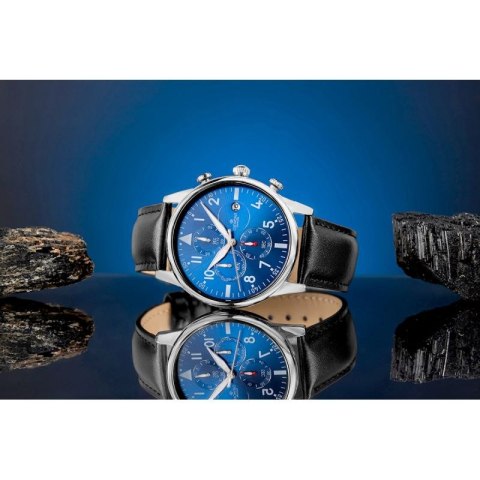 Zegarek Męski Giewont Chronograph Sapphire Czarno Niebieski GW5630-A3