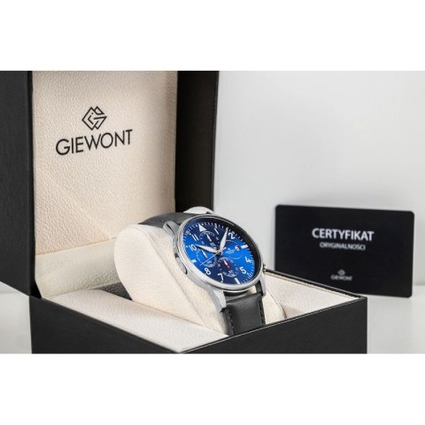 Zegarek Męski Giewont Chronograph Sapphire Czarno Niebieski GW5630-A3