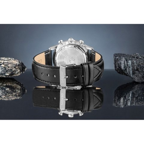 Zegarek Męski Giewont Chronograph Sapphire Czarno Srebrny GW5630-A2