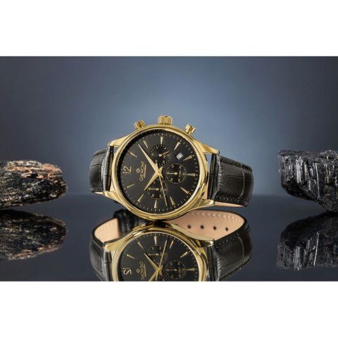 Zegarek Męski Giewont Chronograph Sapphire Czarno Złoty GW6310-A4