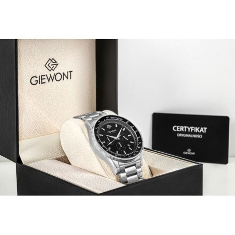 Zegarek Męski Giewont Chronograph Sapphire Srebrno Czarny GW3520-B2