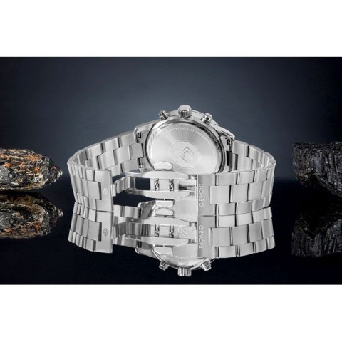 Zegarek Męski Giewont Chronograph Sapphire Srebrno Niebieski GW4580-B3