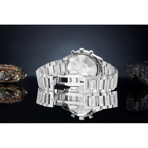 Zegarek Męski Giewont Chronograph Sapphire Srebrno Niebieski GW6310-B3