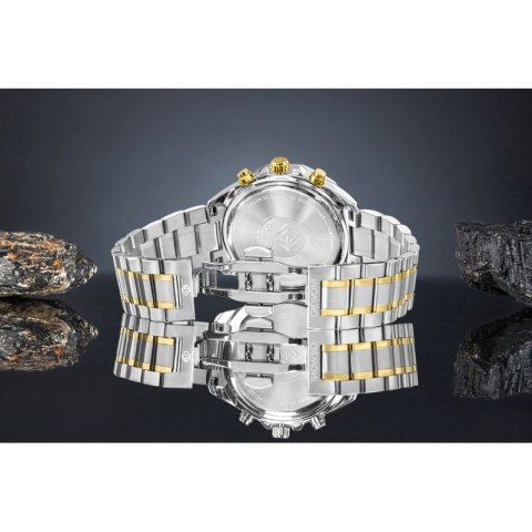 Zegarek Męski Giewont Chronograph Sapphire Srebrno Zielony GW7290-B7