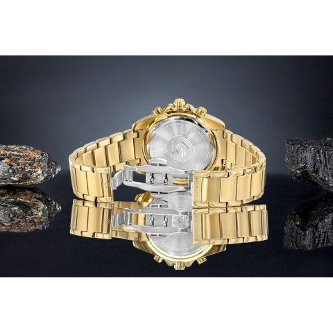 Zegarek Męski Giewont Chronograph Sapphire Złoto Czarny GW3970-B7