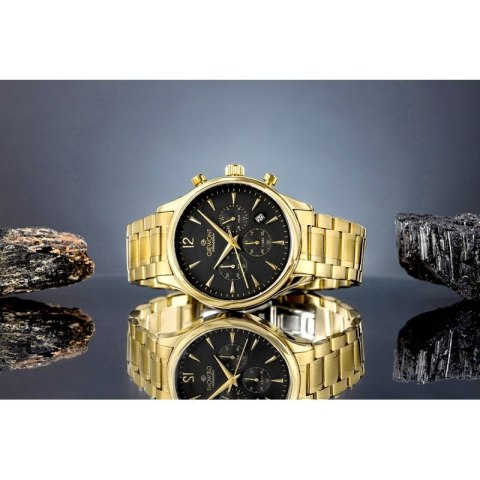Zegarek Męski Giewont Chronograph Sapphire Złoto Czarny GW6310-B4