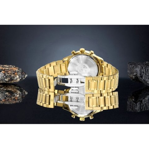 Zegarek Męski Giewont Chronograph Sapphire Złoto Czarny GW6310-B4