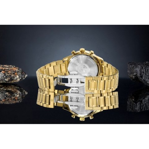 Zegarek Męski Giewont Chronograph Sapphire Złoto Niebieski GW6310-B5