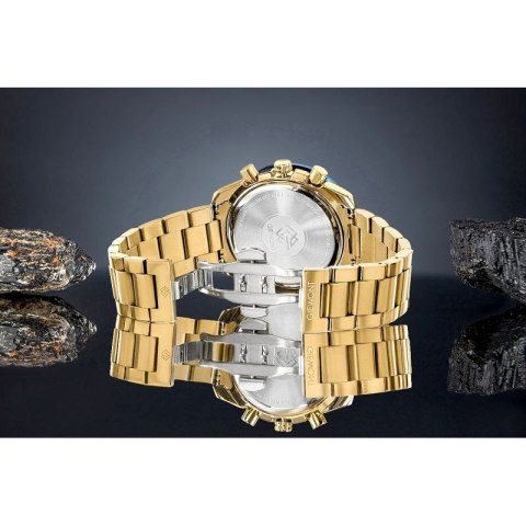 Zegarek Męski Giewont Chronograph Sapphire Złoto Niebieski GW8720-B6