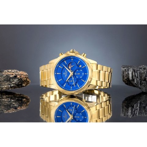 Zegarek Męski Giewont Chronograph Sapphire Złoto Niebieski GW9460-B5