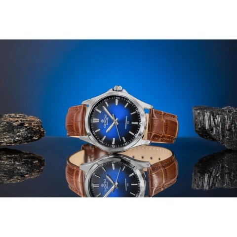 Zegarek Męski Giewont Elegance Sapphire Brązowo Niebieski GW5160-A7