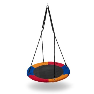 NB5003 BOCIANIE GNIAZDO HUŚTAWKA NIEBIESKI CZERWONY POMARAŃCZOWY ŚR.90 CM NILS