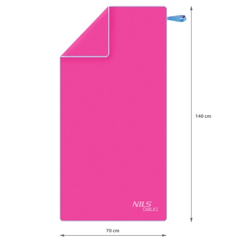 NAR11 RÓŻOWY RĘCZNIK Z MIKROFIBRY 140x70 cm NILS AQUA