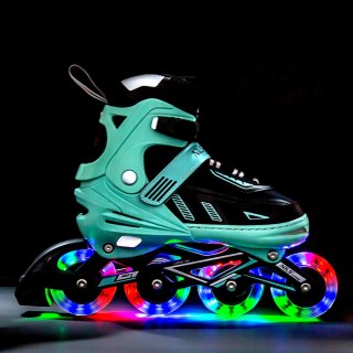 NA11230A MIĘTOWE LED ROZM. L(39-42) ŁYŻWOROLKI NILS EXTREME