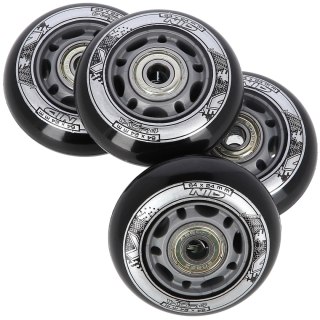 PU 64x24 82A CZARNE (4 szt.) + ABEC-9 (8 szt.) ZESTAW NILS EXTREME