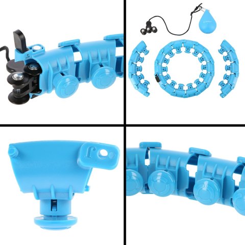 HHW01 HULA HOP BLUE Z WYPUSTKAMI I OBCIĄŻNIKIEM HMS