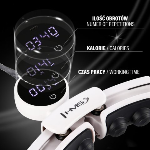 HHM16 HULA HOP WHITE Z MAGNESAMI I OBCIĄŻNIKIEM + LICZNIK HMS HHM16 HULA HOP WHITE Z MAGNESAMI I OBCIĄŻNIKIEM + LICZNIK HMS