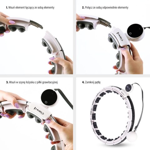 HHM16 HULA HOP WHITE Z MAGNESAMI I OBCIĄŻNIKIEM + LICZNIK HMS HHM16 HULA HOP WHITE Z MAGNESAMI I OBCIĄŻNIKIEM + LICZNIK HMS