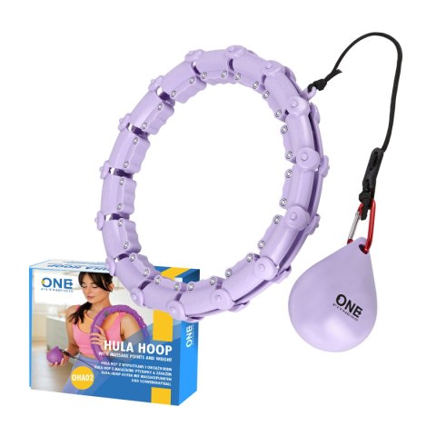 OHA02 HULA HOP VIOLET Z WYPUSTKAMI I OBCIĄŻNIKIEM ONE FITNESS