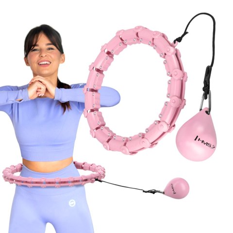 ZESTAW HULA HOP HHW02 LIGHT PINK Z WYPUSTKAMI I OBCIĄŻNIKIEM HMS + PAS BR163 RED