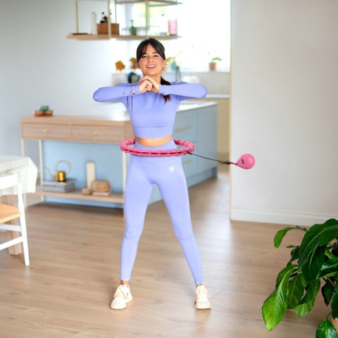 ZESTAW HULA HOP OHA02 PINK Z WYPUSTKAMI I OBCIĄŻNIKIEM ONE FITNESS + PAS BR160